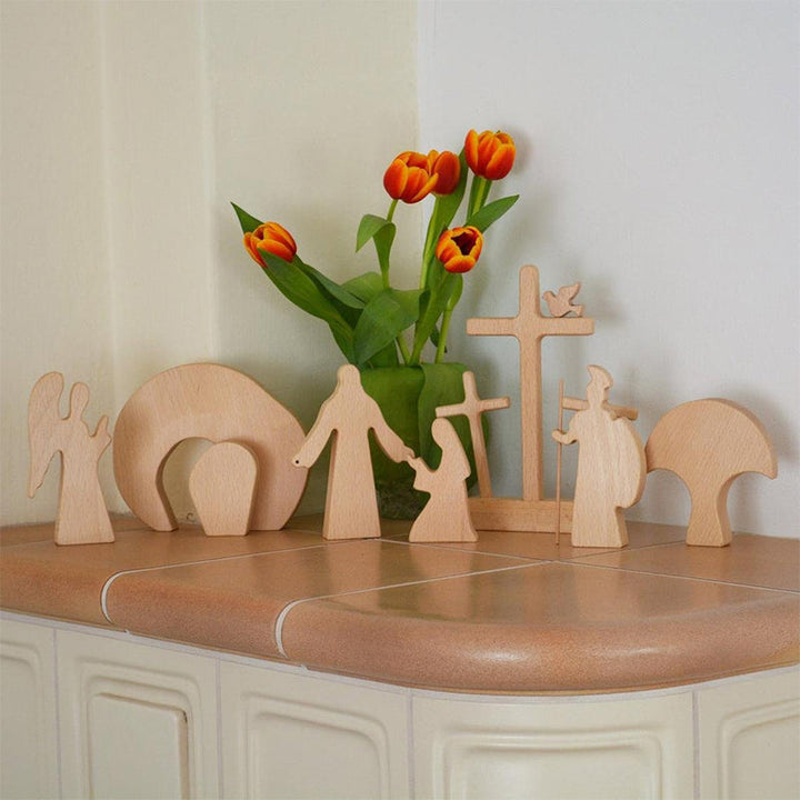 Oster-scène Houten-decoratie