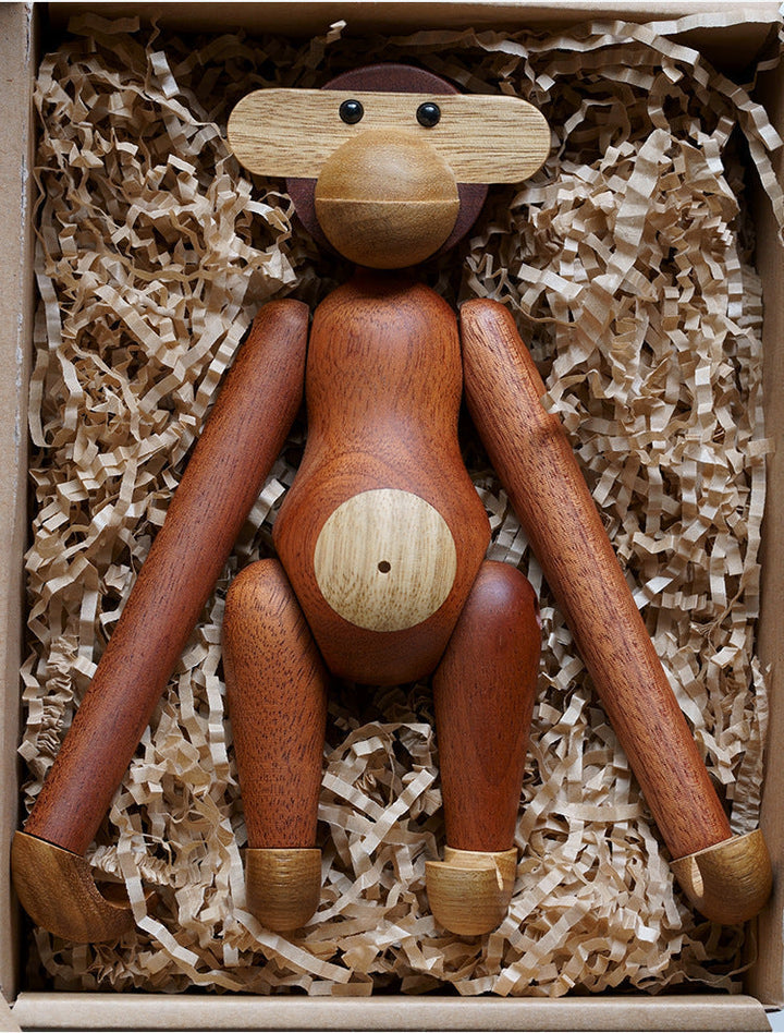 Cheeky Monkey Massief hout Ornament