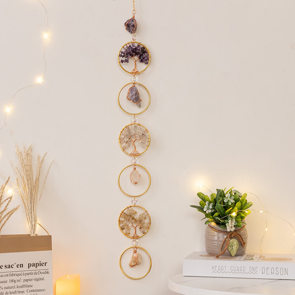 Kristallen Levensboom 6 Ringen Wanddecoratie Ornament