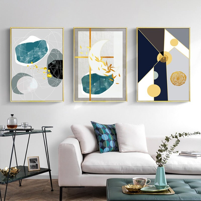 Geometrische Kleurige Ontwerpen - Canvas Muurkunst Schilderij