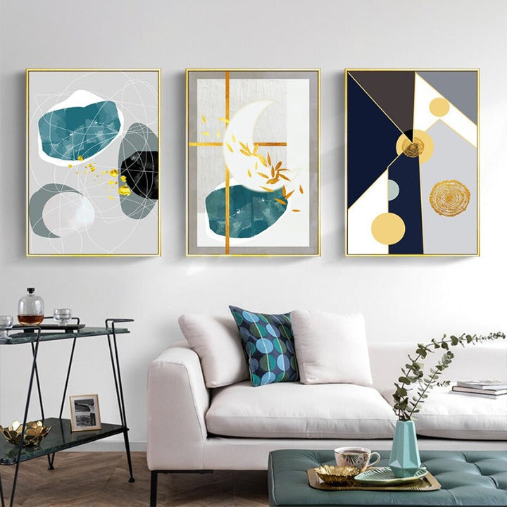 Geometrische Kleurige Ontwerpen - Canvas Muurkunst Schilderij