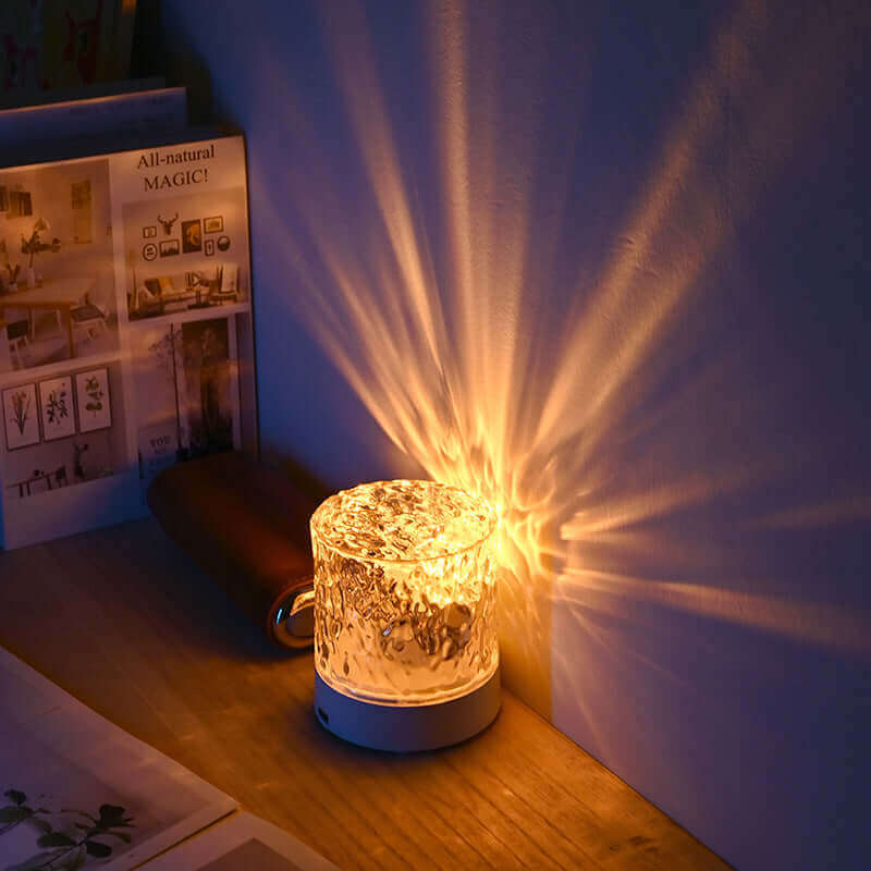 Kristal lamp watergolven projector nachtlamp decoratie thuis slaapkamer esthetische sfeer vakantiecadeau zonsonderganglichten huisdecoratie