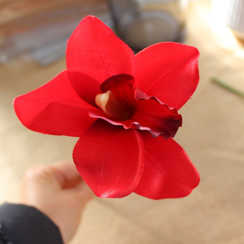 Faux Orchidee Bloem Steel
