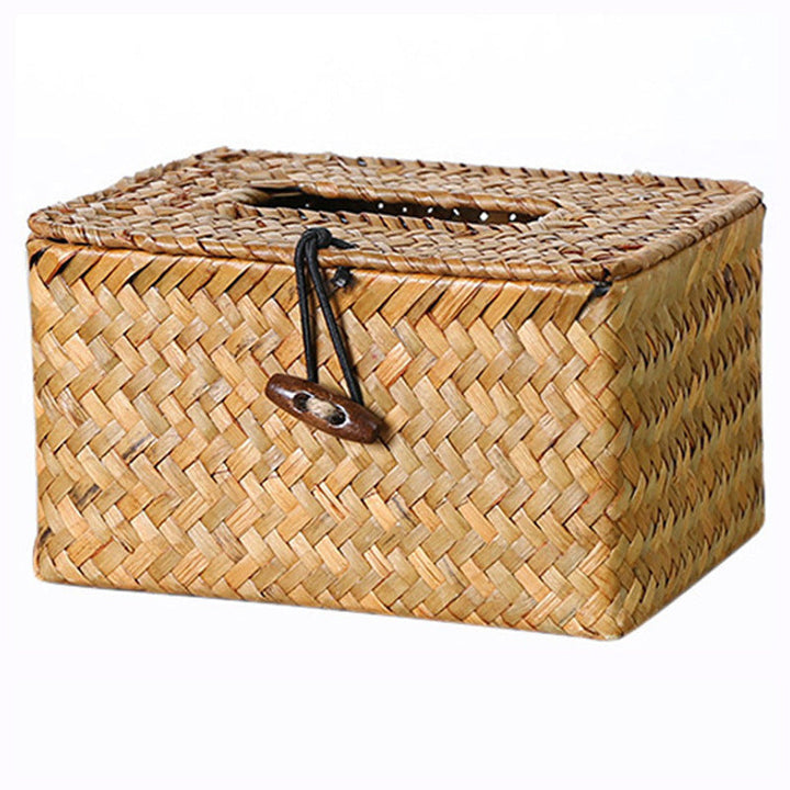 Handwoven storage box with practical lid