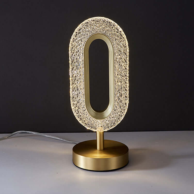 Acryl tafellamp met LED kristallen licht
