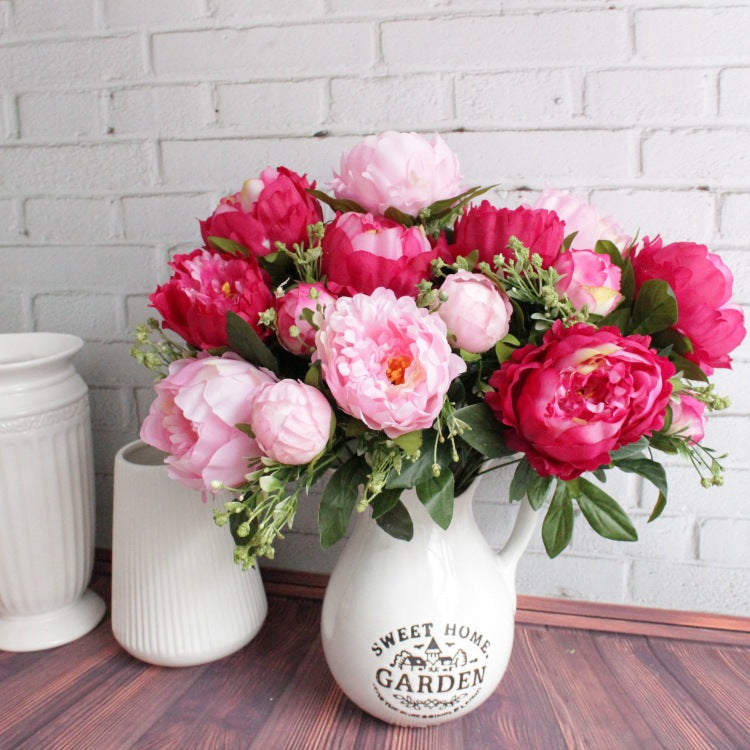 Levensechte Pioenroos Bouquet
