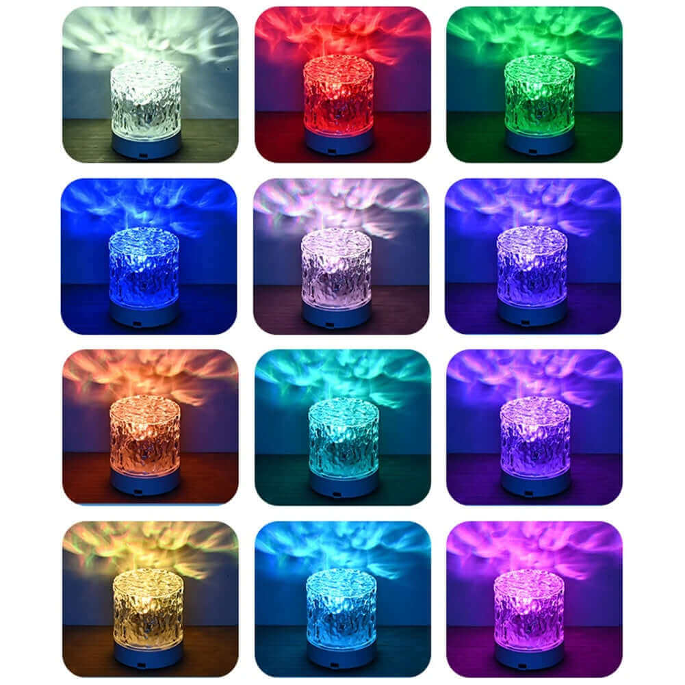 Kristal lamp watergolven projector nachtlamp decoratie thuis slaapkamer esthetische sfeer vakantiecadeau zonsonderganglichten huisdecoratie