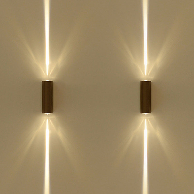 Metaal rechthoekige wandlamp Eenvoudige stijl 2 lichten zwarte oppervlakte wandlamp in warm/witte verlichting voor hotel
