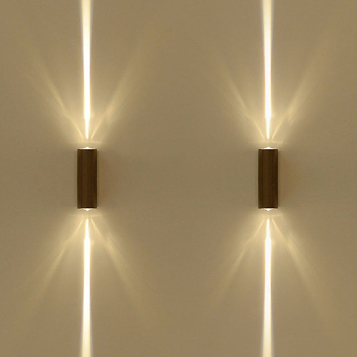 Metaal rechthoekige wandlamp Eenvoudige stijl 2 lichten zwarte oppervlakte wandlamp in warm/witte verlichting voor hotel