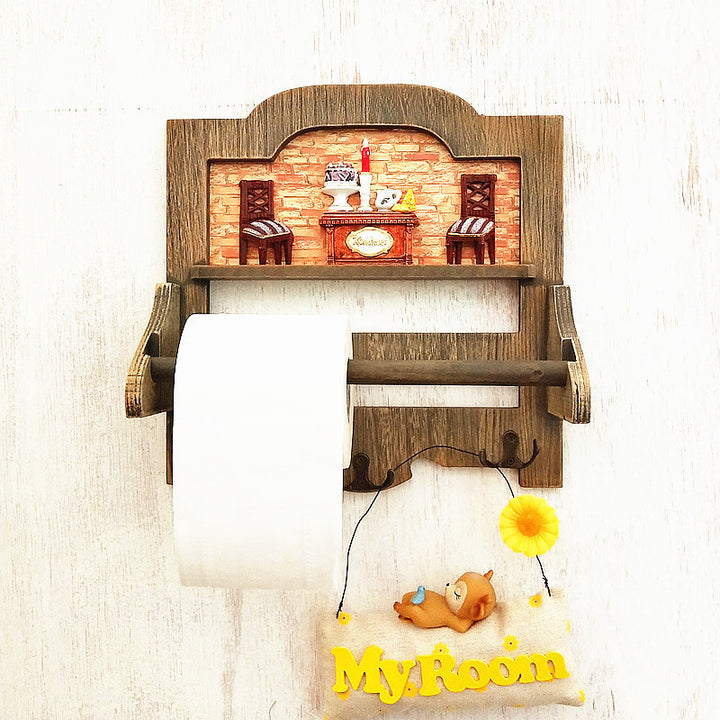 Rustieke Houten Wandplank met Haakjes