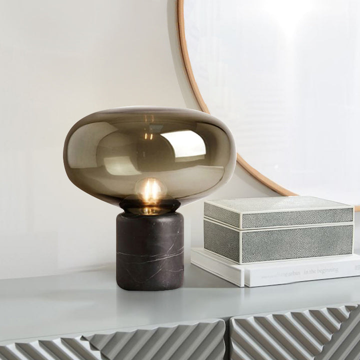 Elegante Glazen Tafellamp met Ronde Kap