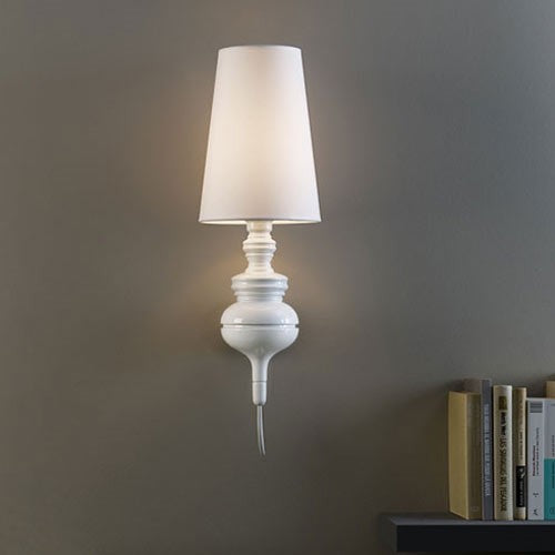 Tapered Wand Sconce Verlichting Hedendaags Stof Wit/Zwart/Zilver LED Wandlamp, 6"/8"/10" Ø