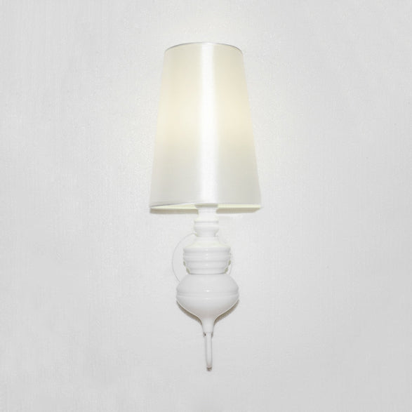 Tapered Wand Sconce Verlichting Hedendaags Stof Wit/Zwart/Zilver LED Wandlamp, 6"/8"/10" Ø