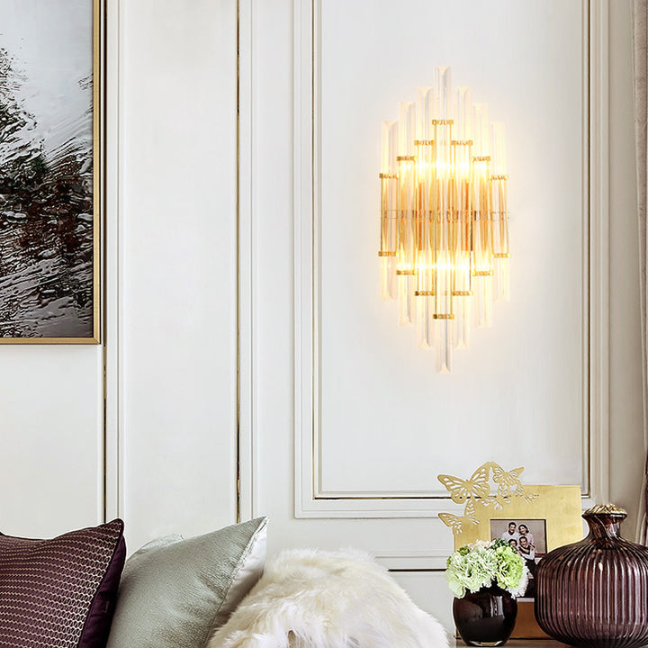 Elegante Kristallen Wandlamp met Kunstzinnig Ontwerp