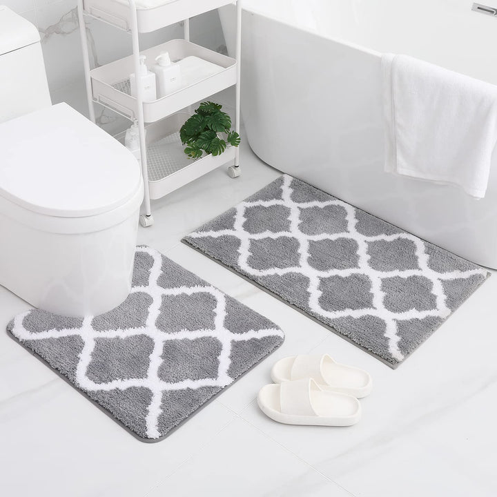 Arosta | Ultra Zachte Shaggy Badmat Set – 2 Delige Antislip Absorberende Vloerkleden