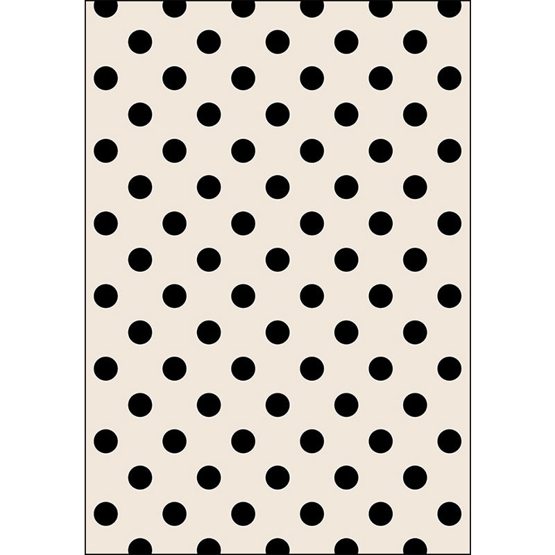 Modern tapijt voor de woonkamer in ivoorkleurig stippenpatroon, van polyester, machinewasbaar, huisdiervriendelijk tapijt.