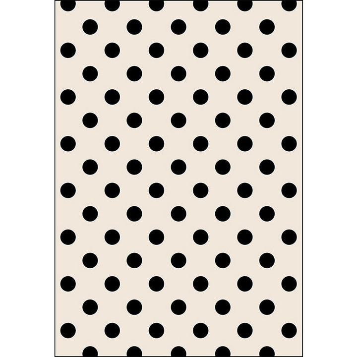 Modern tapijt voor de woonkamer in ivoorkleurig stippenpatroon, van polyester, machinewasbaar, huisdiervriendelijk tapijt.
