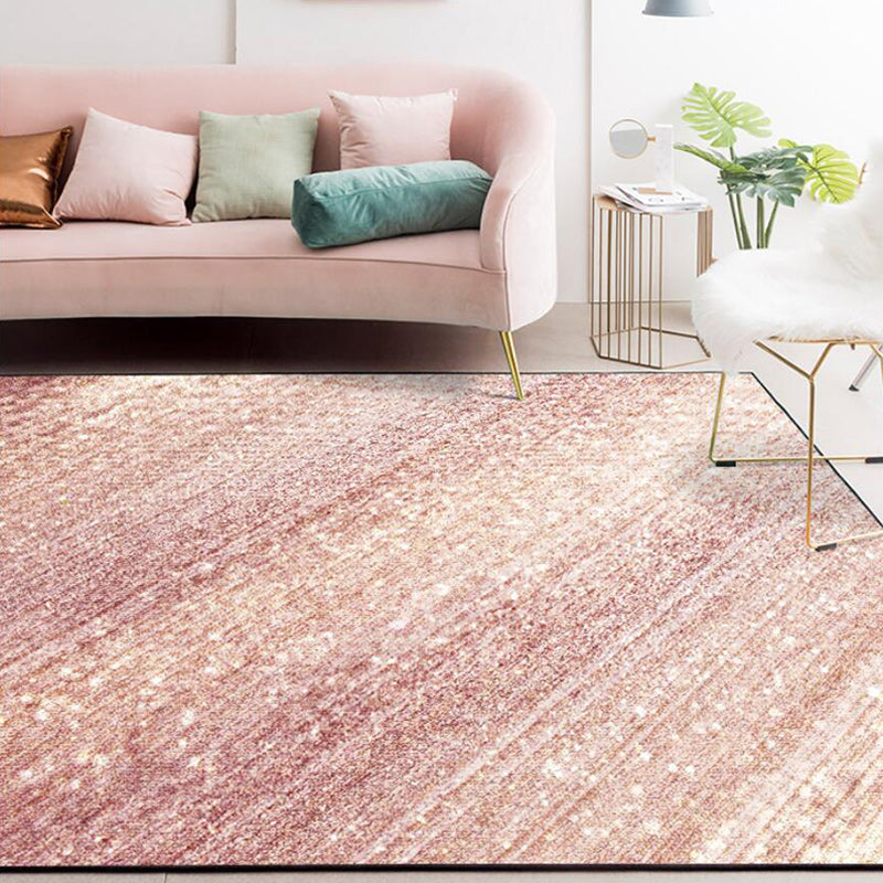 Moderner woonkamer tapijt in pink glamour streeppatroon tapijt polyester antislip machinewasbaar tapijt