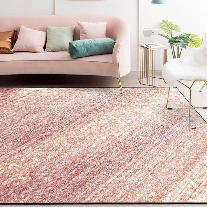 Moderner woonkamer tapijt in pink glamour streeppatroon tapijt polyester antislip machinewasbaar tapijt