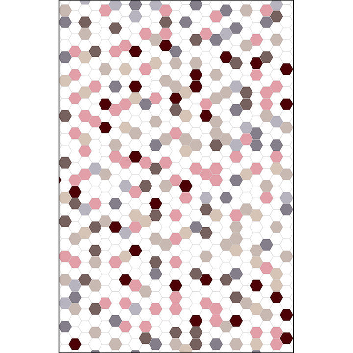 Witte slaapkamer kleed Moderne stippenpatroon hexagon patroon tapijt Polyester antislip vloerkleed
