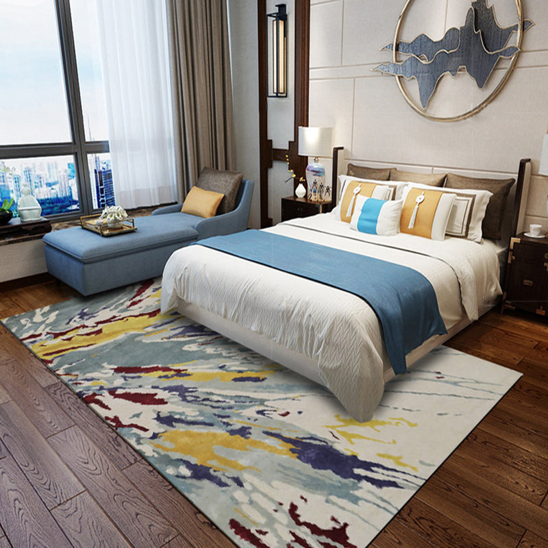 Camel Multikleur Modern Tapijt Polyester Waterverf Patroon Tapijt Wasbaar Antislip Achter Mat Tapijt voor Woonkamer