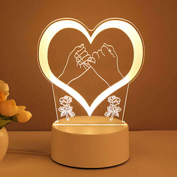 3D Lamp Acryl USB LED Nachtlichten Neonlichten Lampe Kerstdecoraties voor Kamersdecoratie Valentijnsgeschenken
