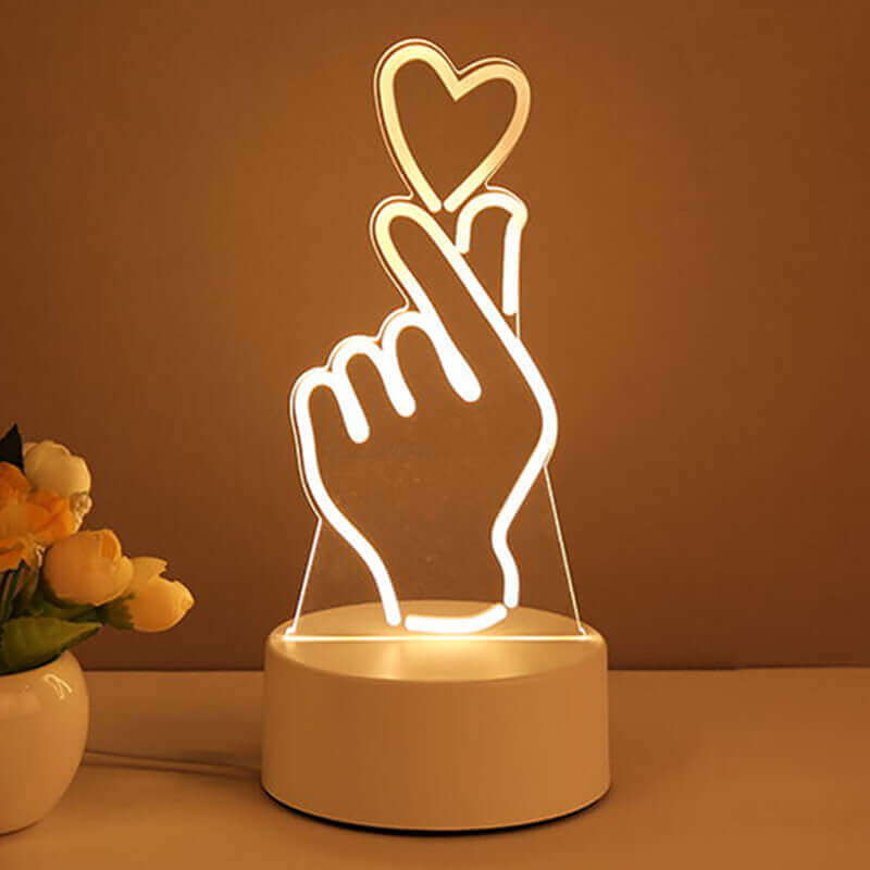 3D Lamp Acryl USB LED Nachtlichten Neonlichten Lampe Kerstdecoraties voor Kamersdecoratie Valentijnsgeschenken