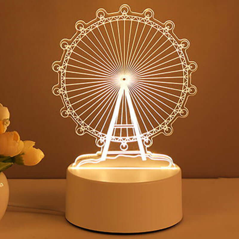 3D Lamp Acryl USB LED Nachtlichten Neonlichten Lampe Kerstdecoraties voor Kamersdecoratie Valentijnsgeschenken
