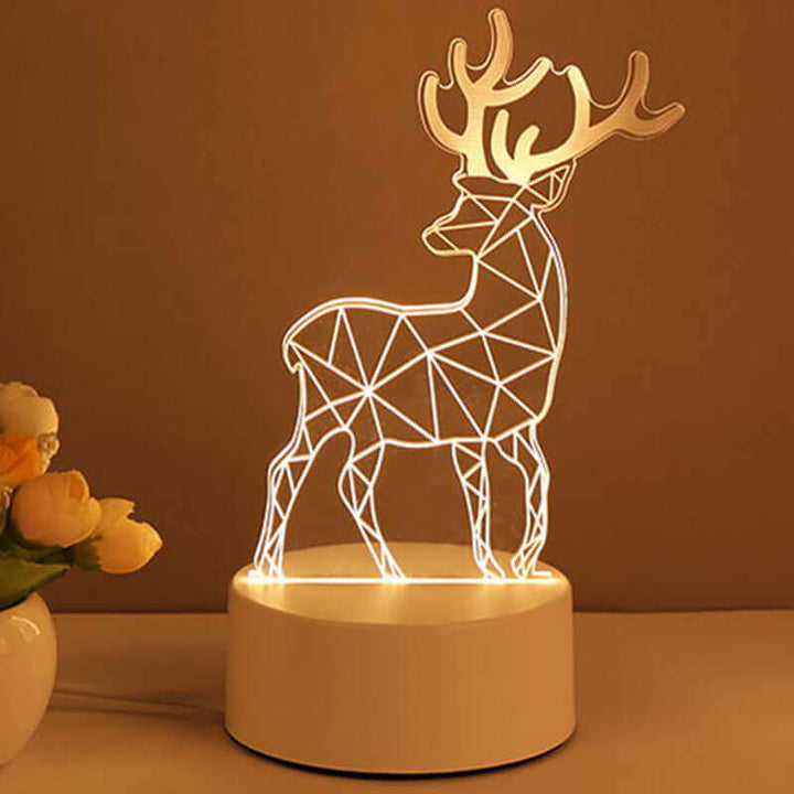3D Lamp Acryl USB LED Nachtlichten Neonlichten Lampe Kerstdecoraties voor Kamersdecoratie Valentijnsgeschenken