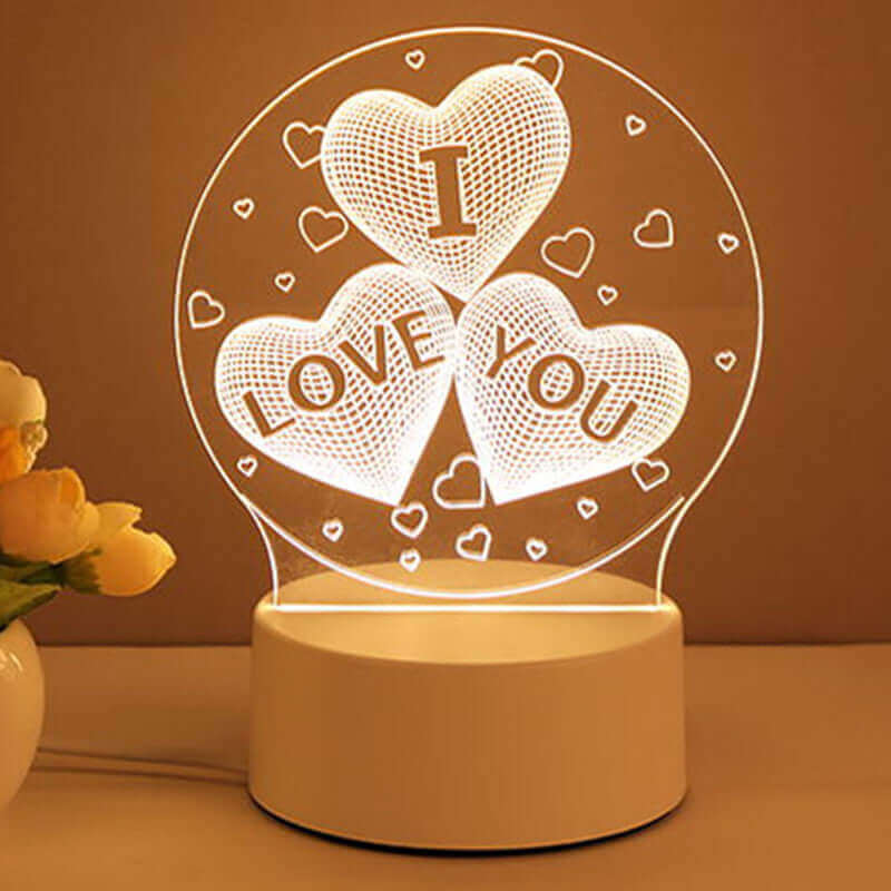 3D Lamp Acryl USB LED Nachtlichten Neonlichten Lampe Kerstdecoraties voor Kamersdecoratie Valentijnsgeschenken