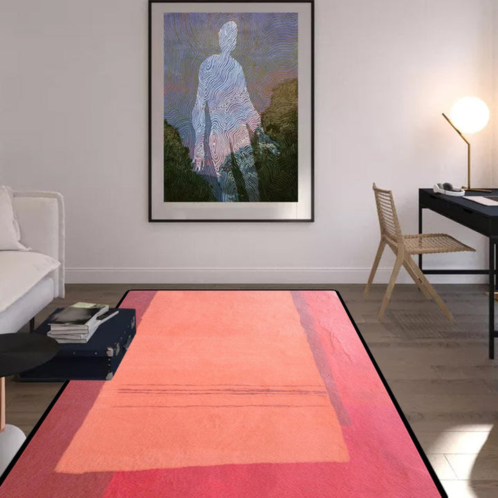 Rood en gele slaapkamer tapijt Modern abstracte verf patroon vloerkleed polyester wasbaar vlekbestendig kleed