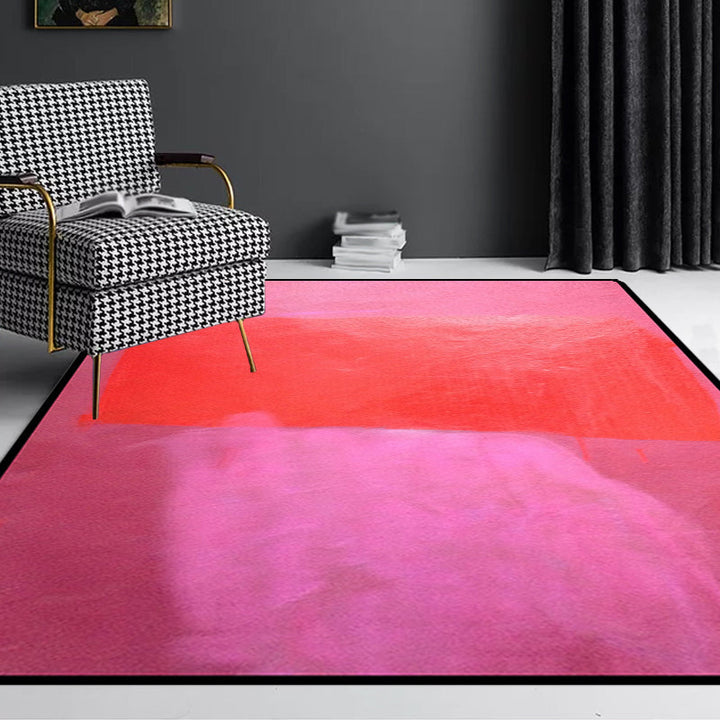 Rood en gele slaapkamer tapijt Modern abstracte verf patroon vloerkleed polyester wasbaar vlekbestendig kleed