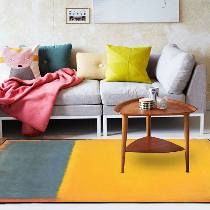 Rood en gele slaapkamer tapijt Modern abstracte verf patroon vloerkleed polyester wasbaar vlekbestendig kleed