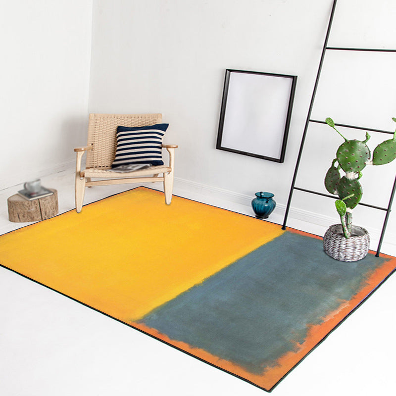 Rood en gele slaapkamer tapijt Modern abstracte verf patroon vloerkleed polyester wasbaar vlekbestendig kleed
