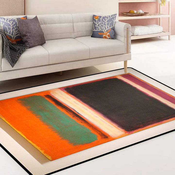 Rood en gele slaapkamer tapijt Modern abstracte verf patroon vloerkleed polyester wasbaar vlekbestendig kleed