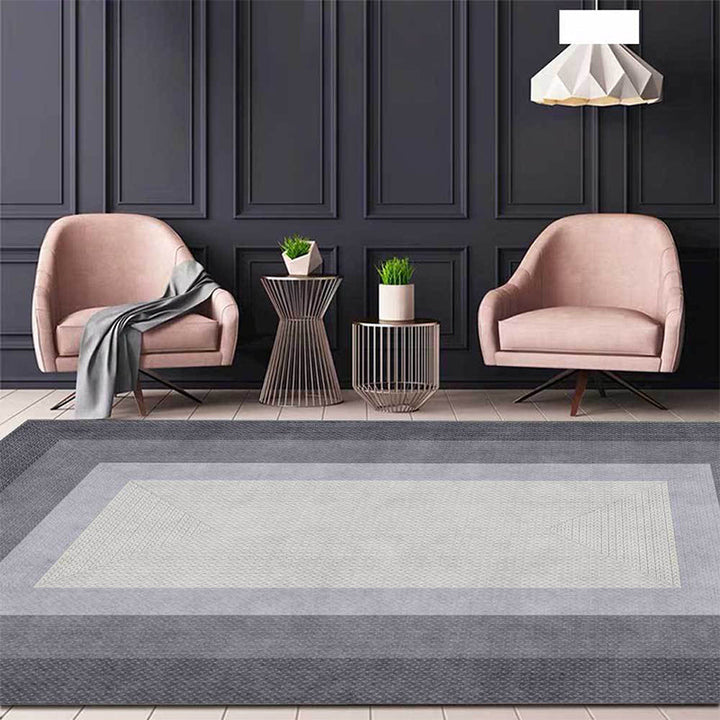 Stijlvol geweven houtnerf ontwerp tapijt grijs modern tapijt polyester wasbaar antislip achterkant tapijt voor de slaapkamer