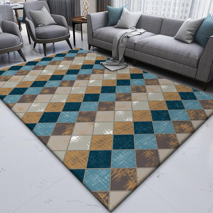Kleurrijke slaapkamer tapijt Modern geometrisch diamanten patroon tapijt polyester vlekbestendige tapijt