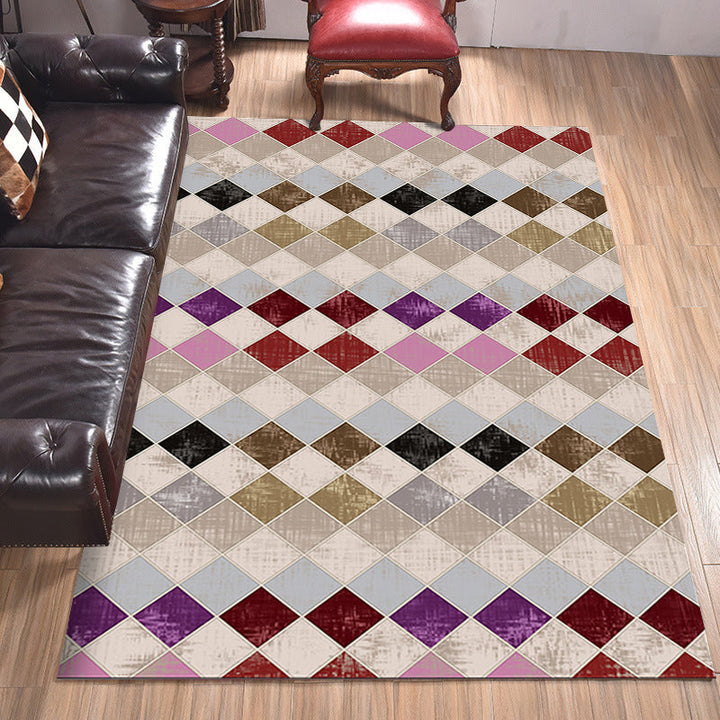 Kleurrijke slaapkamer tapijt Modern geometrisch diamanten patroon tapijt polyester vlekbestendige tapijt