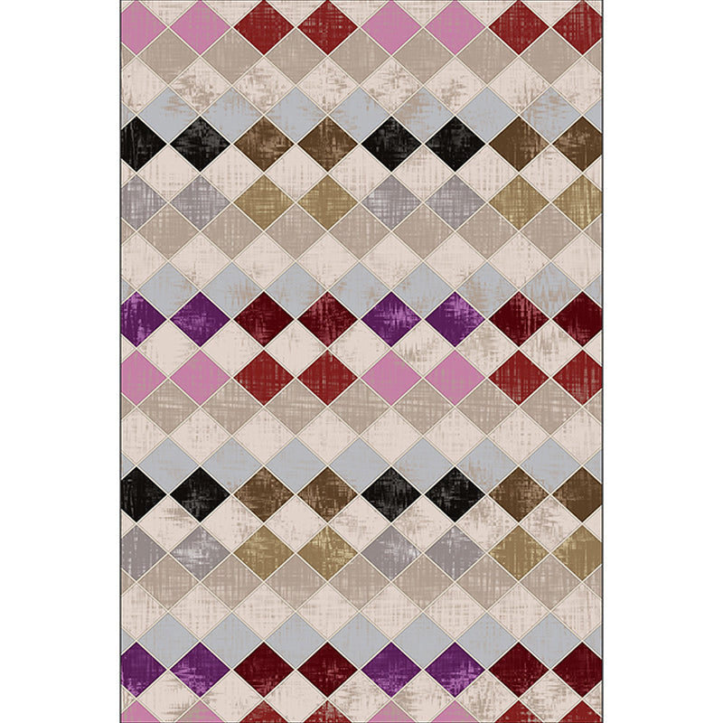 Kleurrijke slaapkamer tapijt Modern geometrisch diamanten patroon tapijt polyester vlekbestendige tapijt