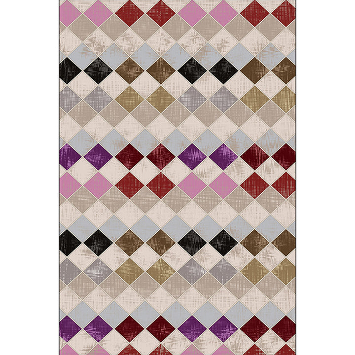 Kleurrijke slaapkamer tapijt Modern geometrisch diamanten patroon tapijt polyester vlekbestendige tapijt