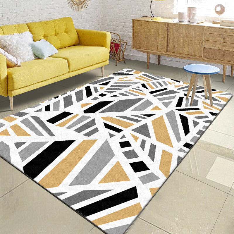 Minimalistische moderne tapijt in grijs geometrisch onregelmatig patroon tapijt polyester antislip achterkant tapijt voor woningdecoratie