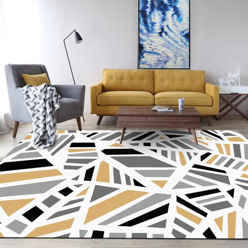 Minimalistische moderne tapijt in grijs geometrisch onregelmatig patroon tapijt polyester antislip achterkant tapijt voor woningdecoratie