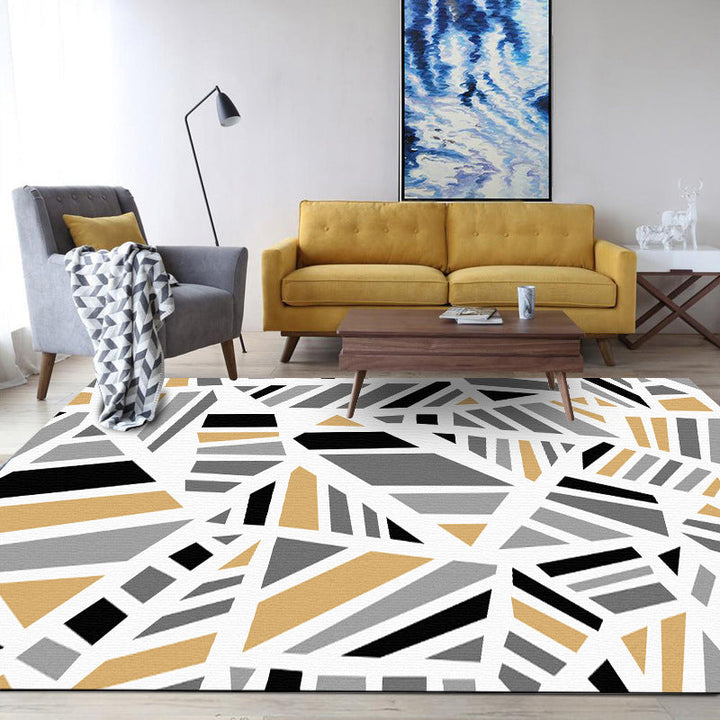 Minimalistische moderne tapijt in grijs geometrisch onregelmatig patroon tapijt polyester antislip achterkant tapijt voor woningdecoratie