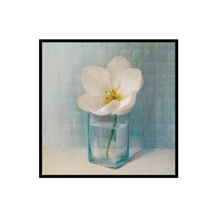 Bloeiende Fles Vaasje Muurkunst in Wit Modern Stijl Canvasprint voor Woonkamer