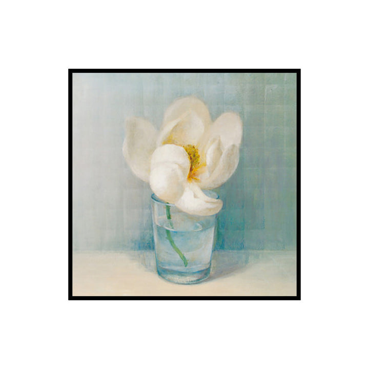 Bloeiende Fles Vaasje Muurkunst in Wit Modern Stijl Canvasprint voor Woonkamer