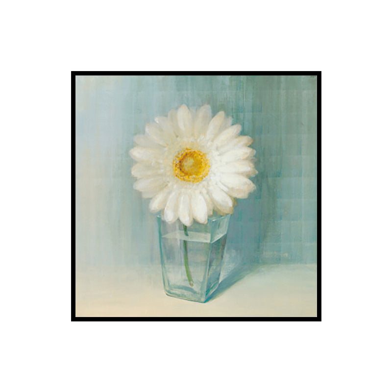 Bloeiende Fles Vaasje Muurkunst in Wit Modern Stijl Canvasprint voor Woonkamer