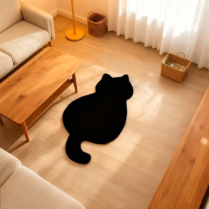 Klein tapijt in kattenvorm – Zacht en gezellig | Perfect voor bank, planken of ladekast
