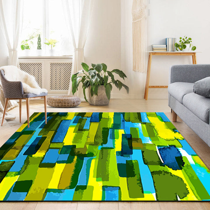 Moderner woonkamer tapijt met groen abstract patroon van polyester, antislip onderzijde tapijt voor het gebied