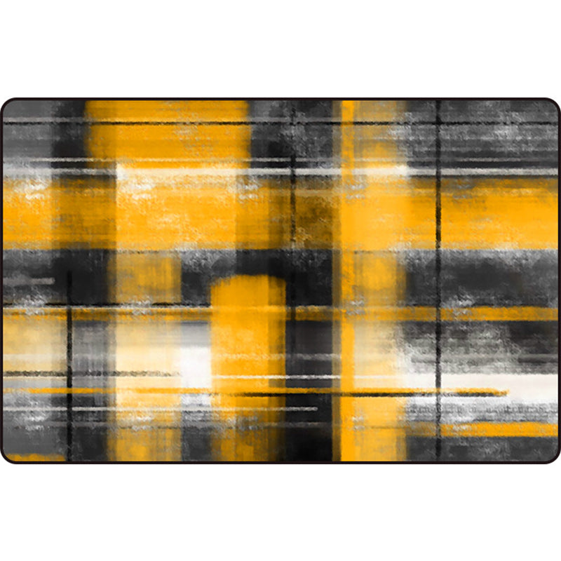Casual modern vloerkleed in zwart en blauw abstract rechthoekig patroon vloerkleed gemaakt van polyester huisdiervriendelijk vloerkleed voor woningdecoratie
