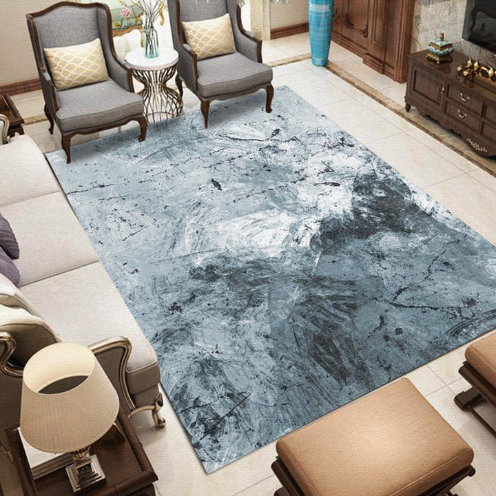 Noordse Moderne Tapijt in Grijs en Paars Abstracte Spetterpatroon Tapijt Polyester Wasbaar Tapijt voor Huisdecoratie